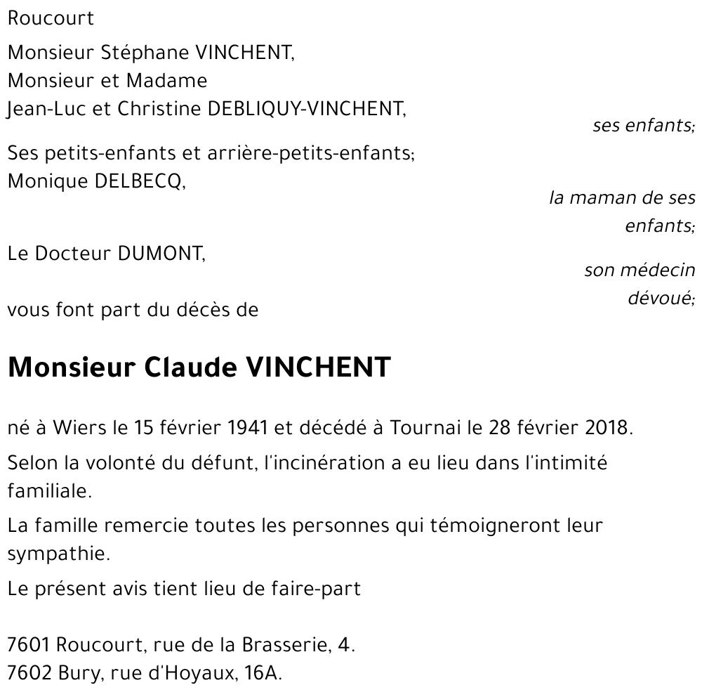 Claude VINCHENT