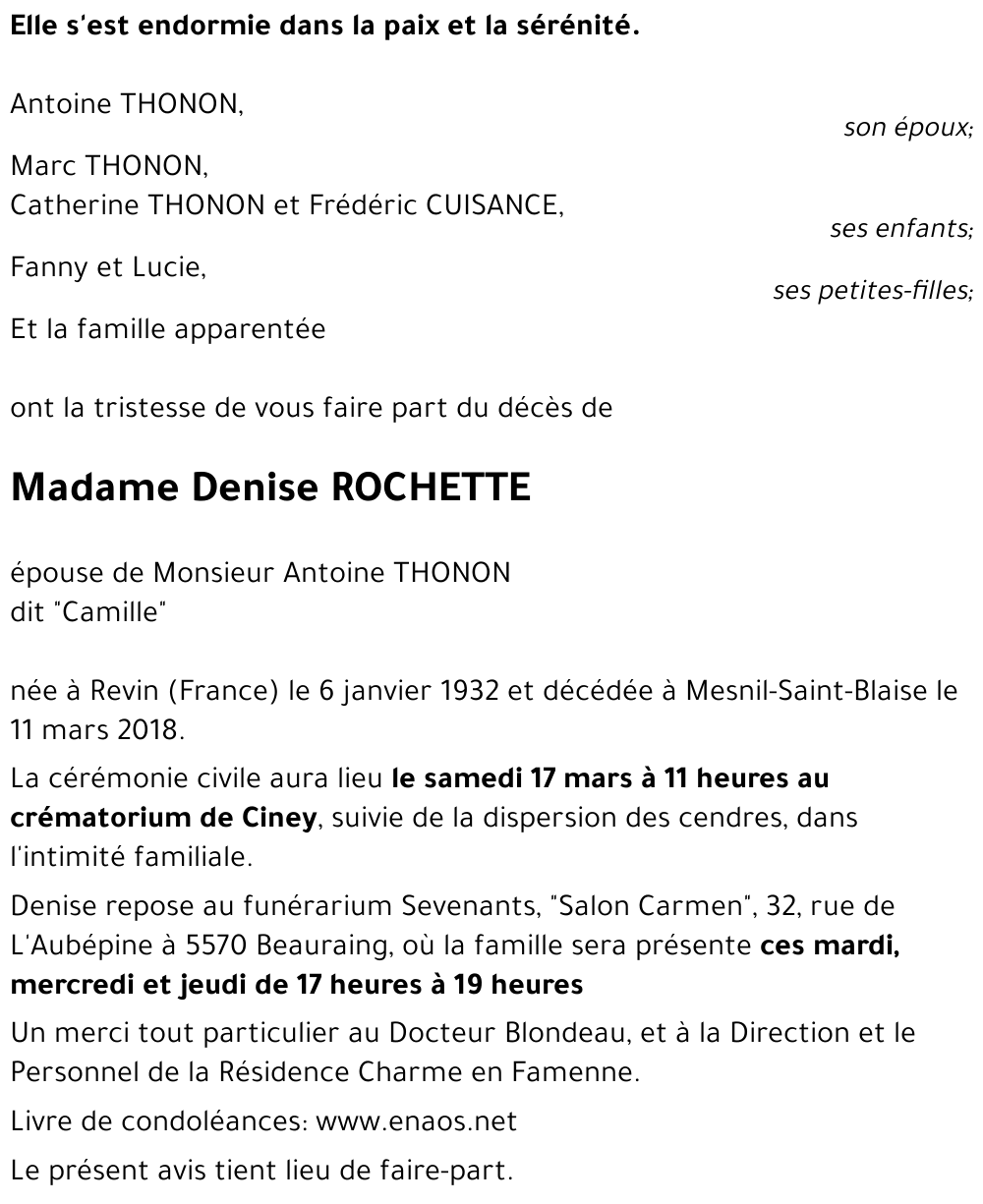 Denise ROCHETTE
