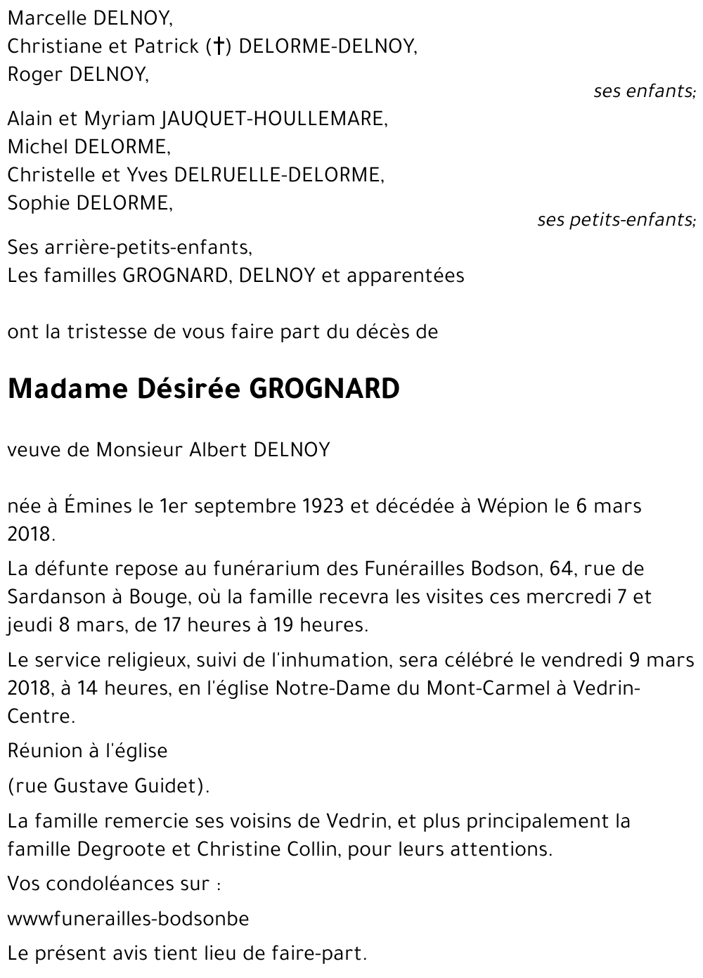 Désirée GROGNARD