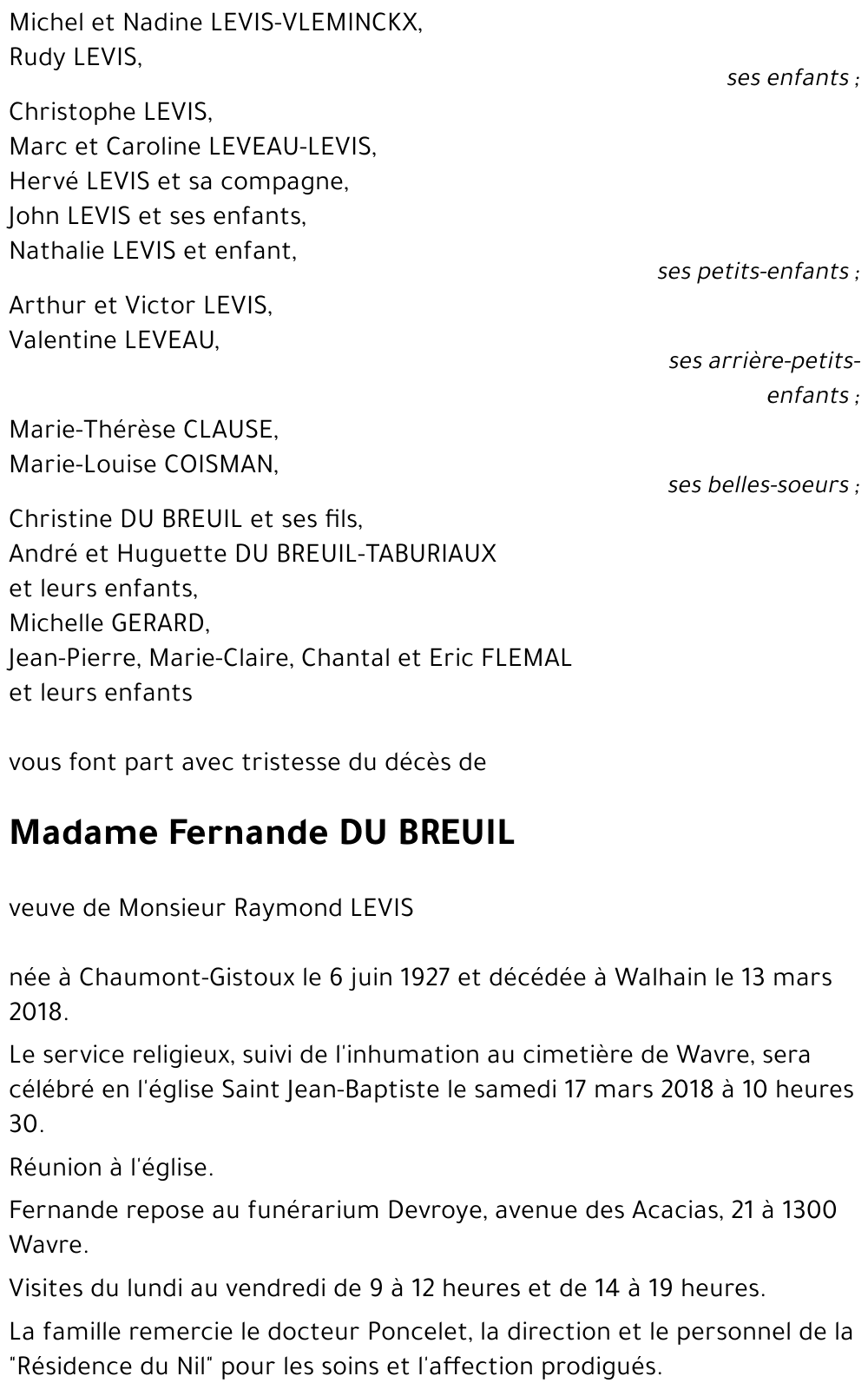 Fernande DU BREUIL