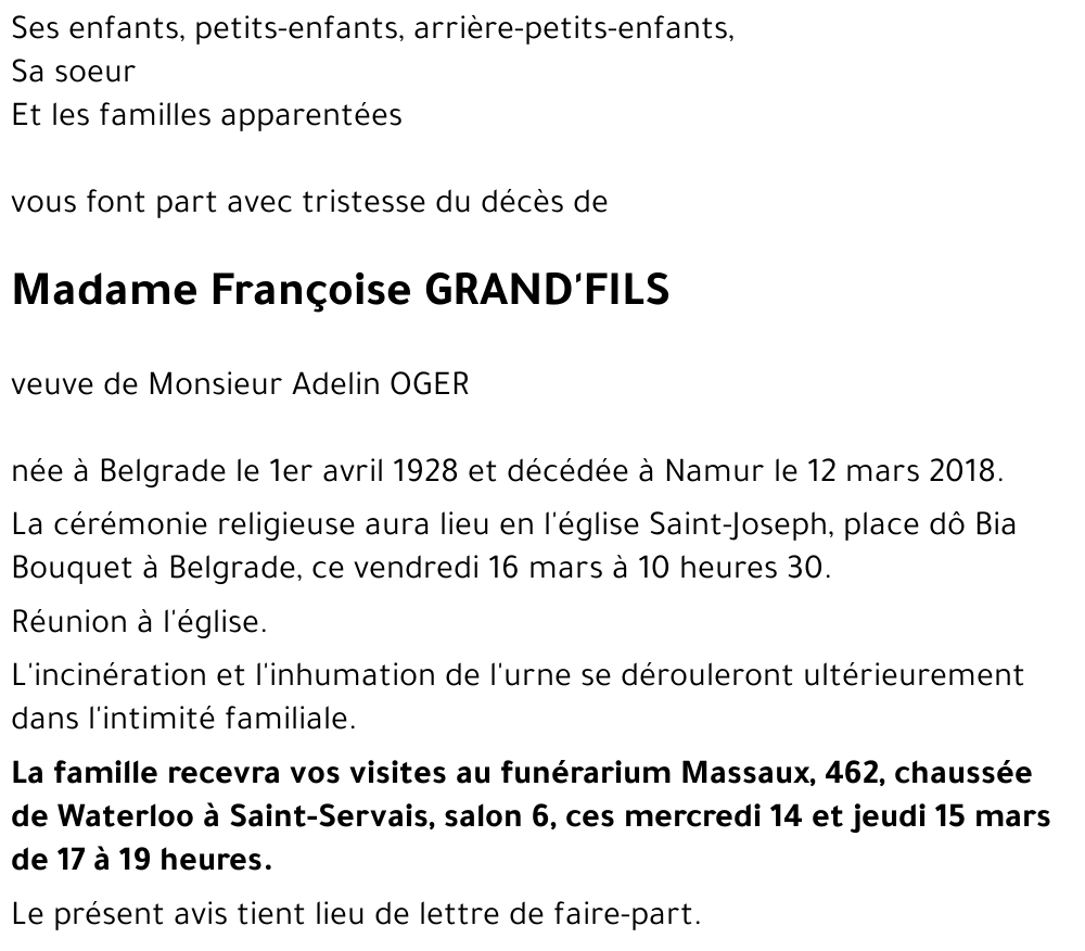 Françoise GRAND'FILS