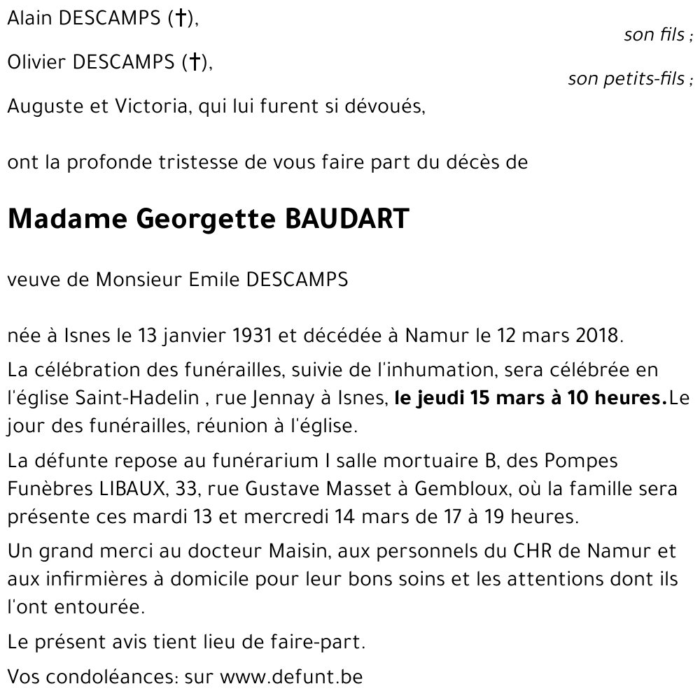 Georgette BAUDART