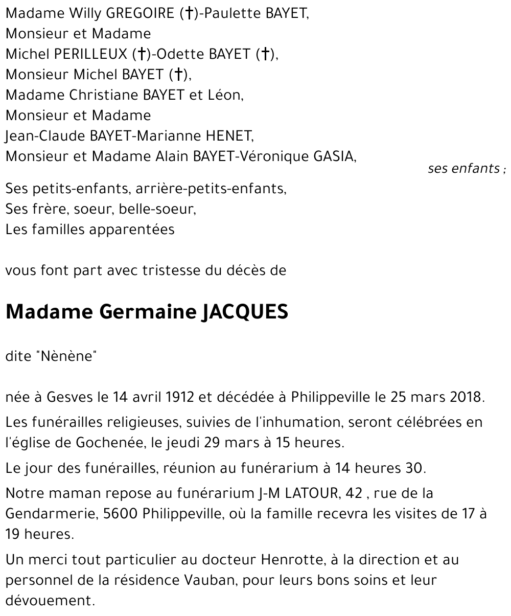 Germaine JACQUES