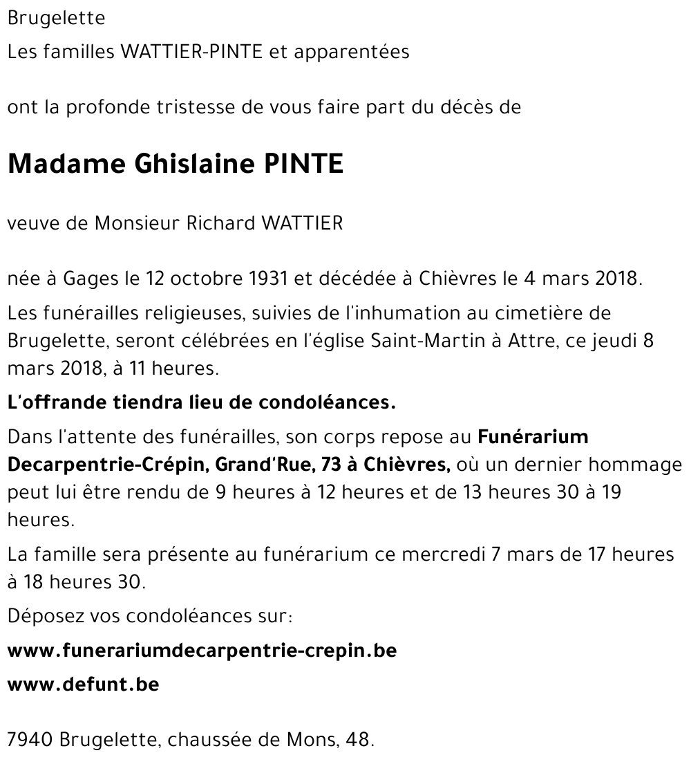 Ghislaine PINTE