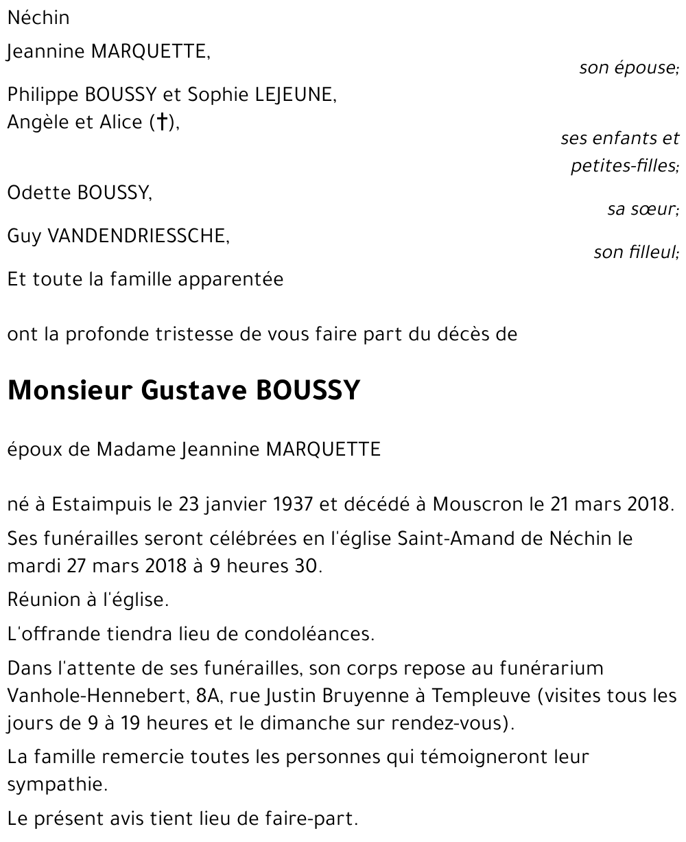 Gustave BOUSSY