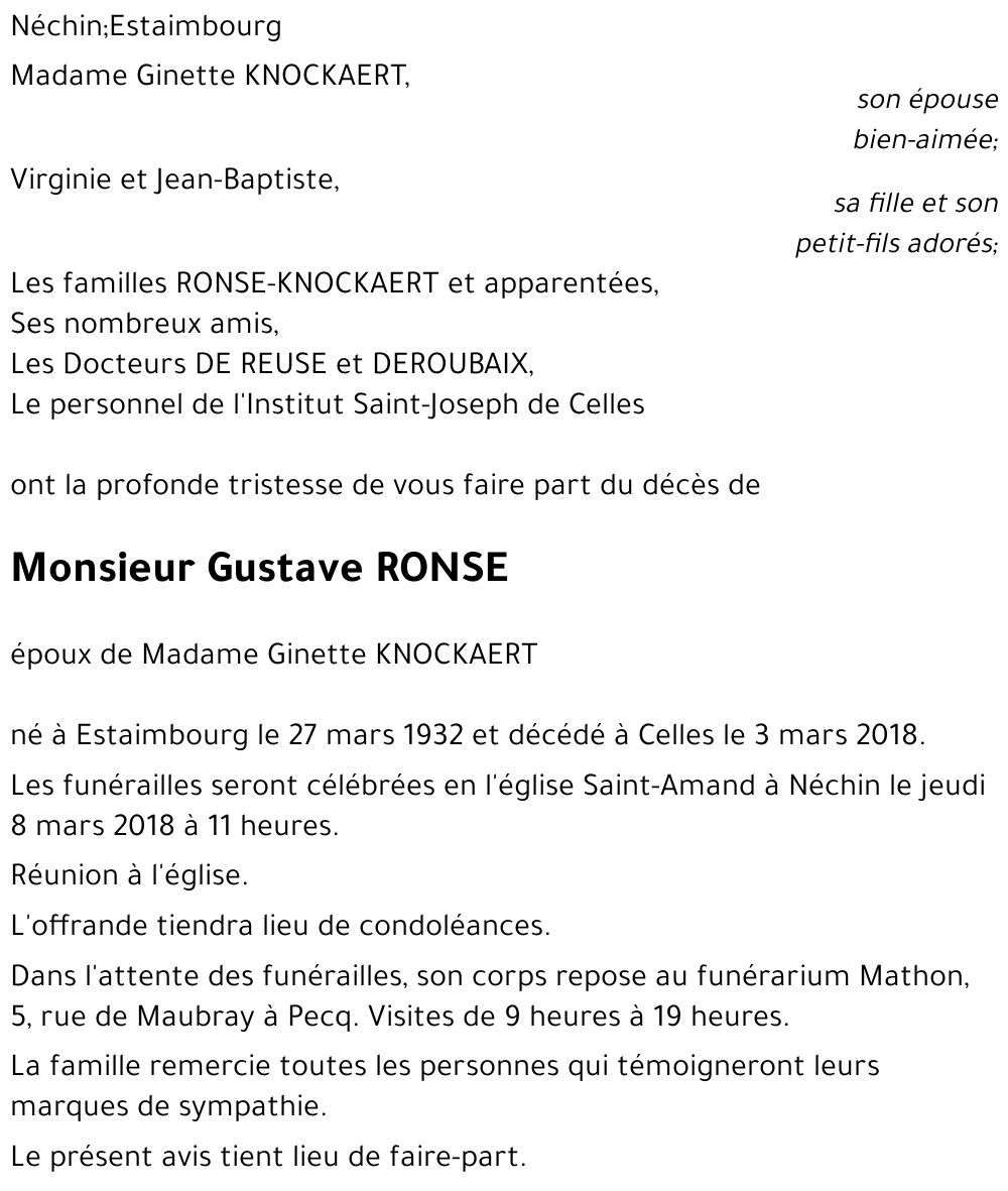 Gustave RONSE
