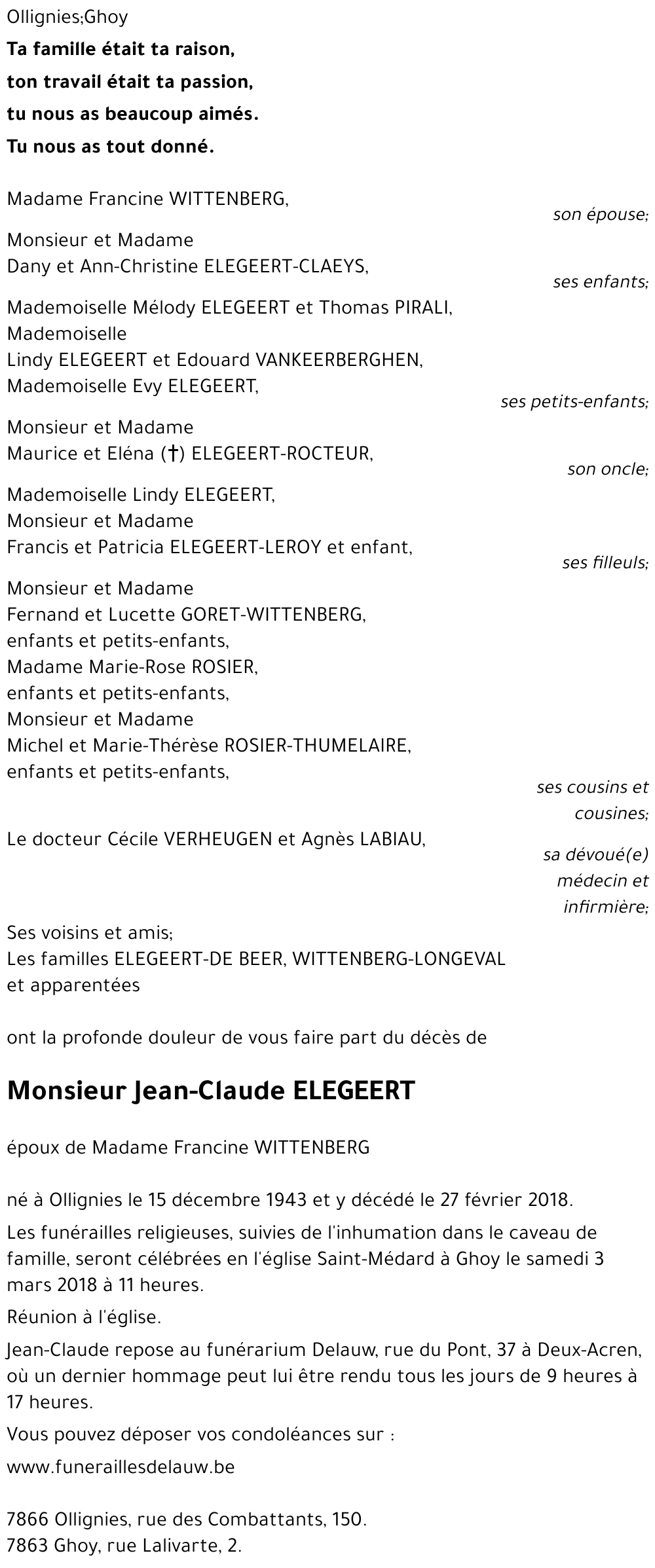 Jean-Claude ELEGEERT