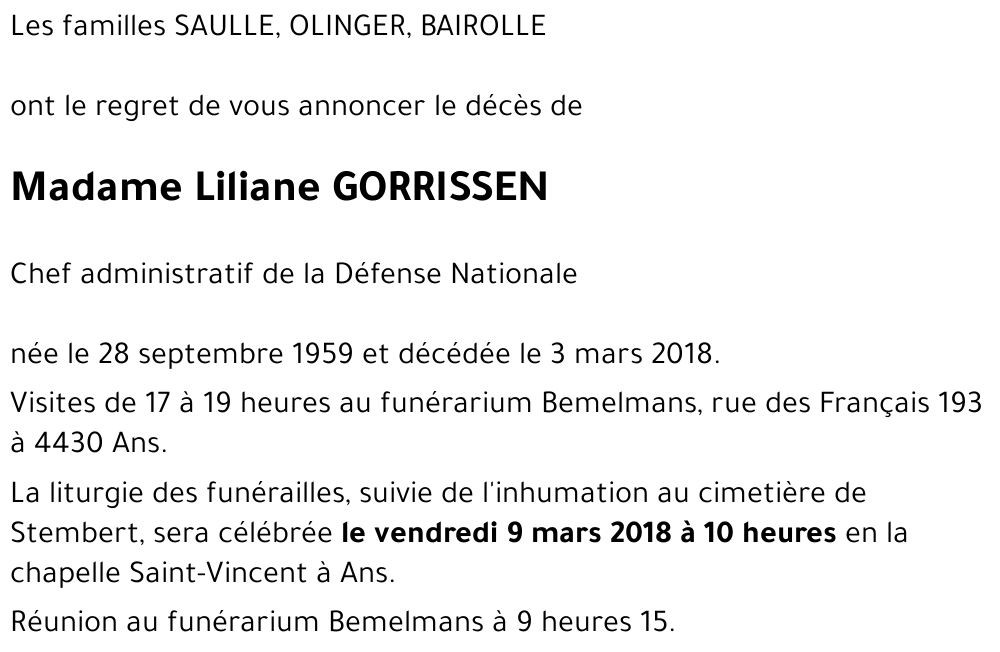 Liliane GORRISSEN