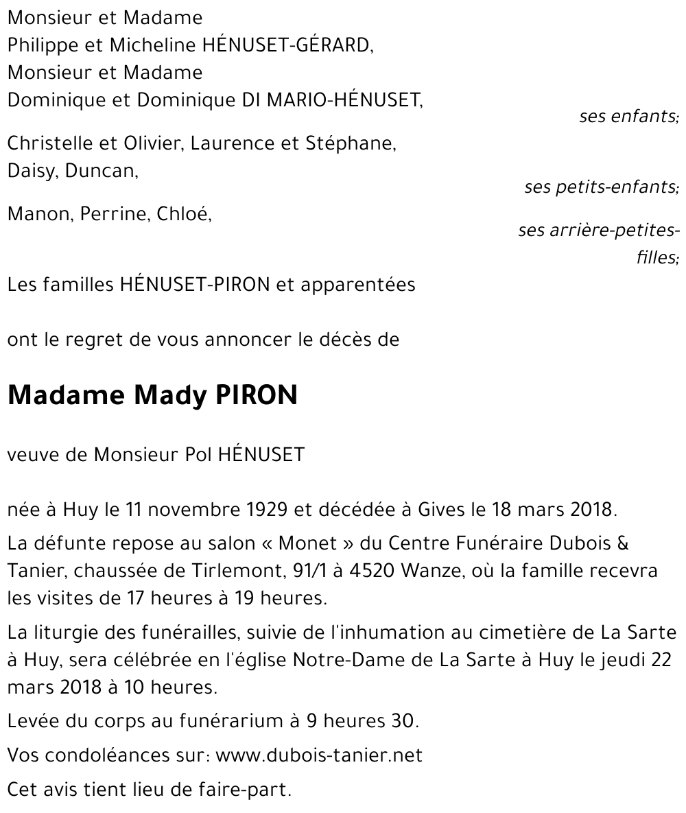Madeleine PIRON