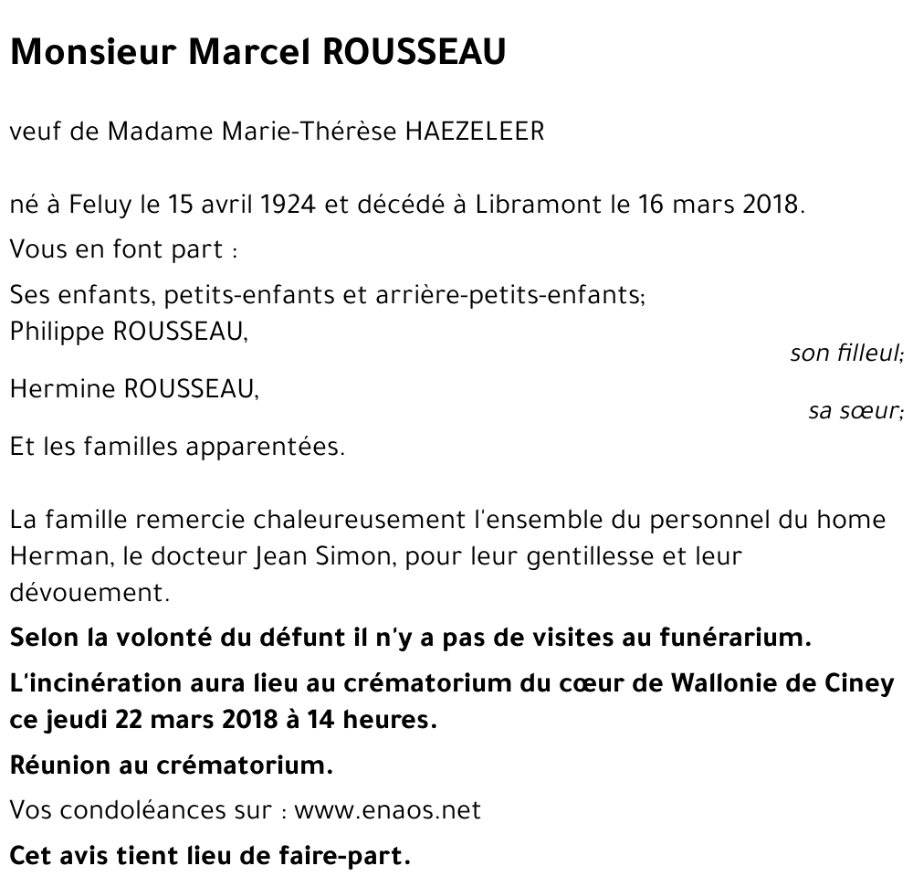 Marcel ROUSSEAU