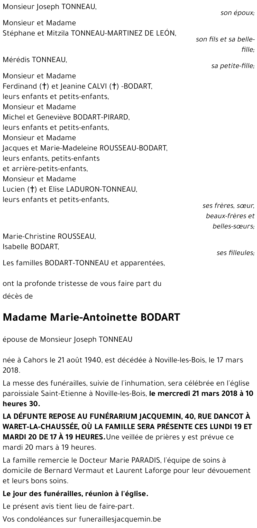 Marie-Antoinette BODART