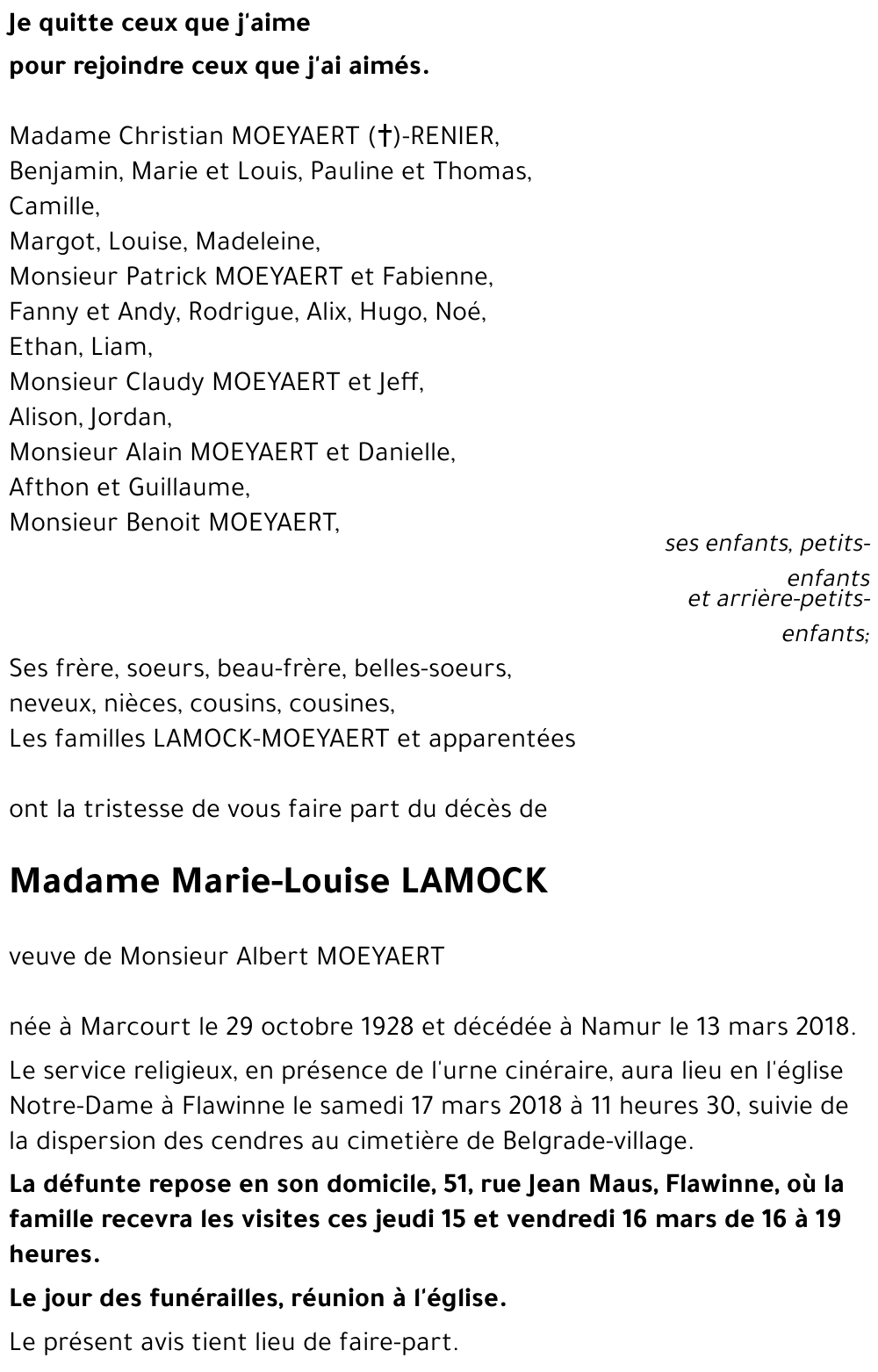 Marie-Louise LAMOCK