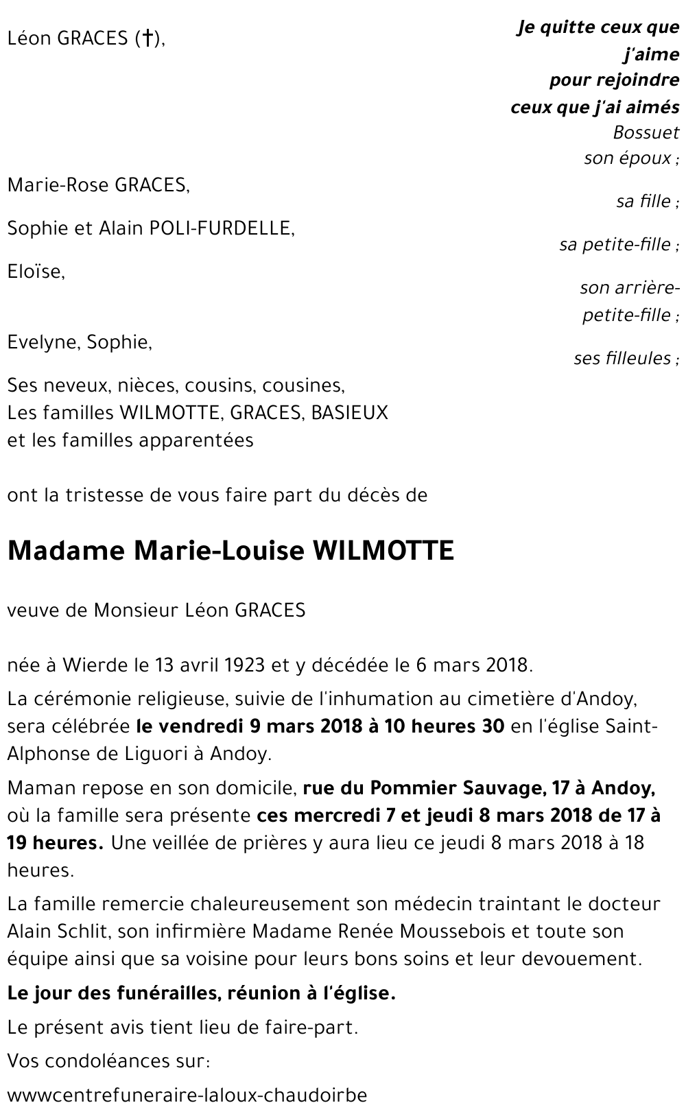 Marie-Louise WILMOTTE