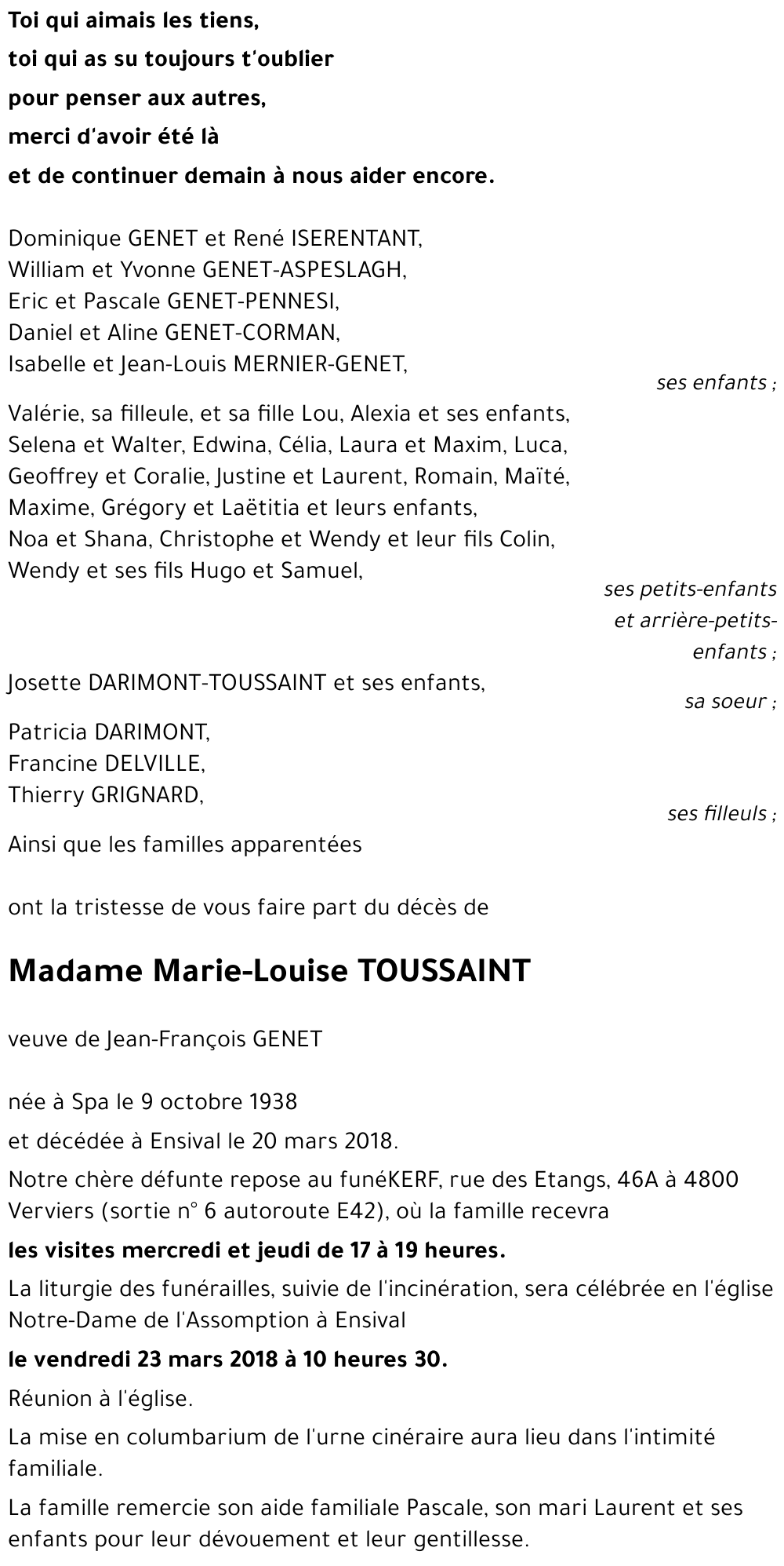 Marie TOUSSAINT