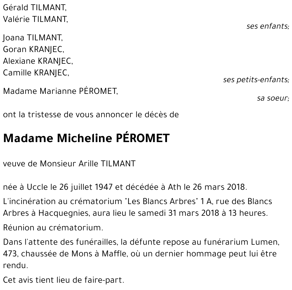 Micheline PÉROMET