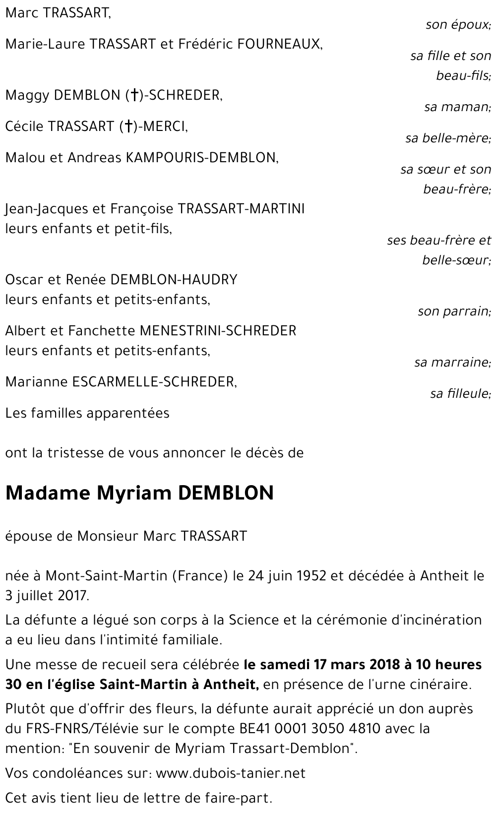 Myriam DEMBLON