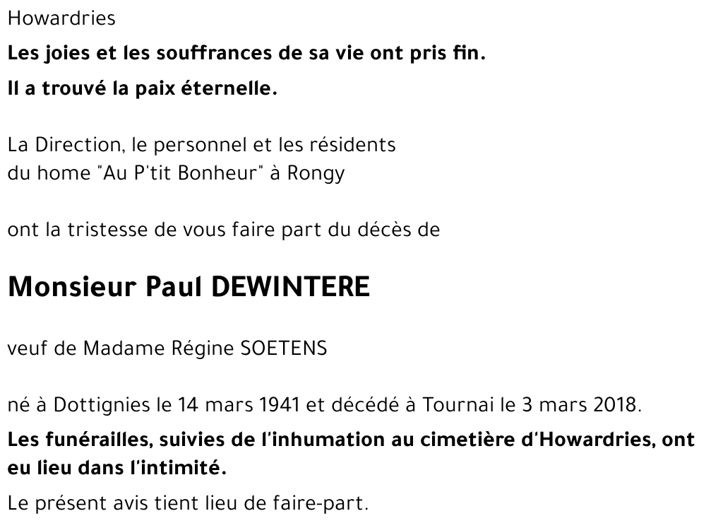 Paul DEWINTERE