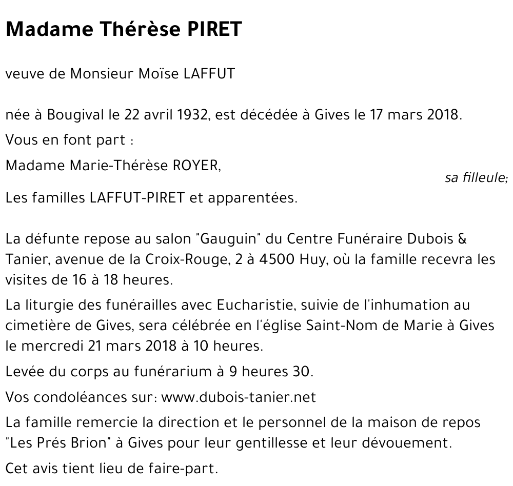 Thérèse PIRET