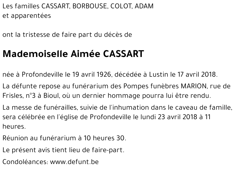 Aimée CASSART