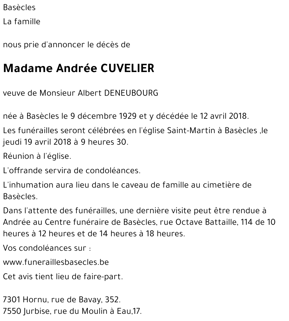 Andrée CUVELIER