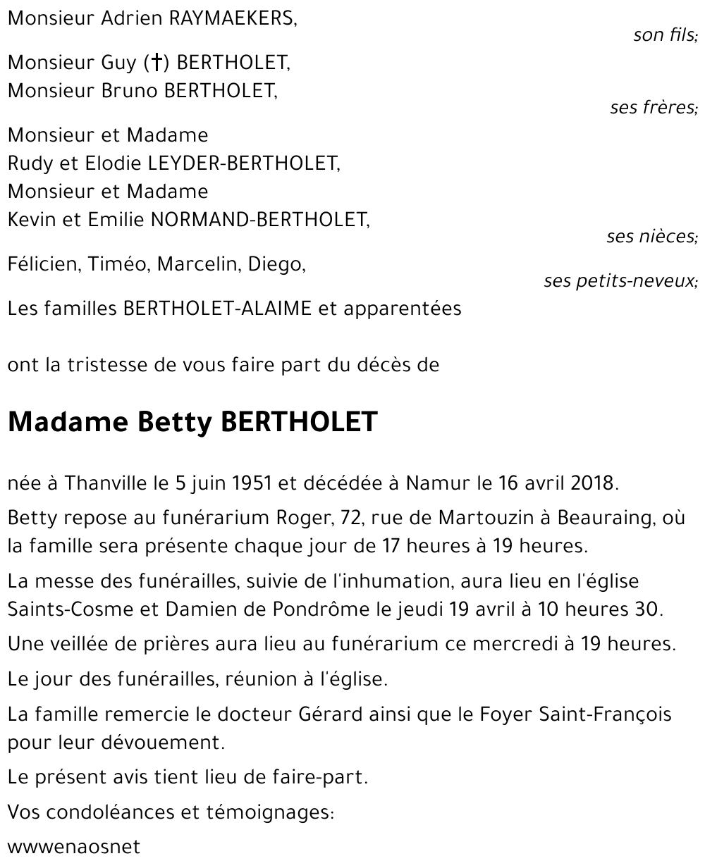 Betty BERTHOLET