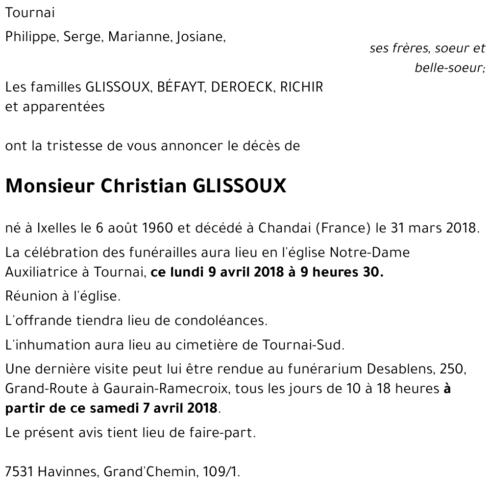 Christian GLISSOUX