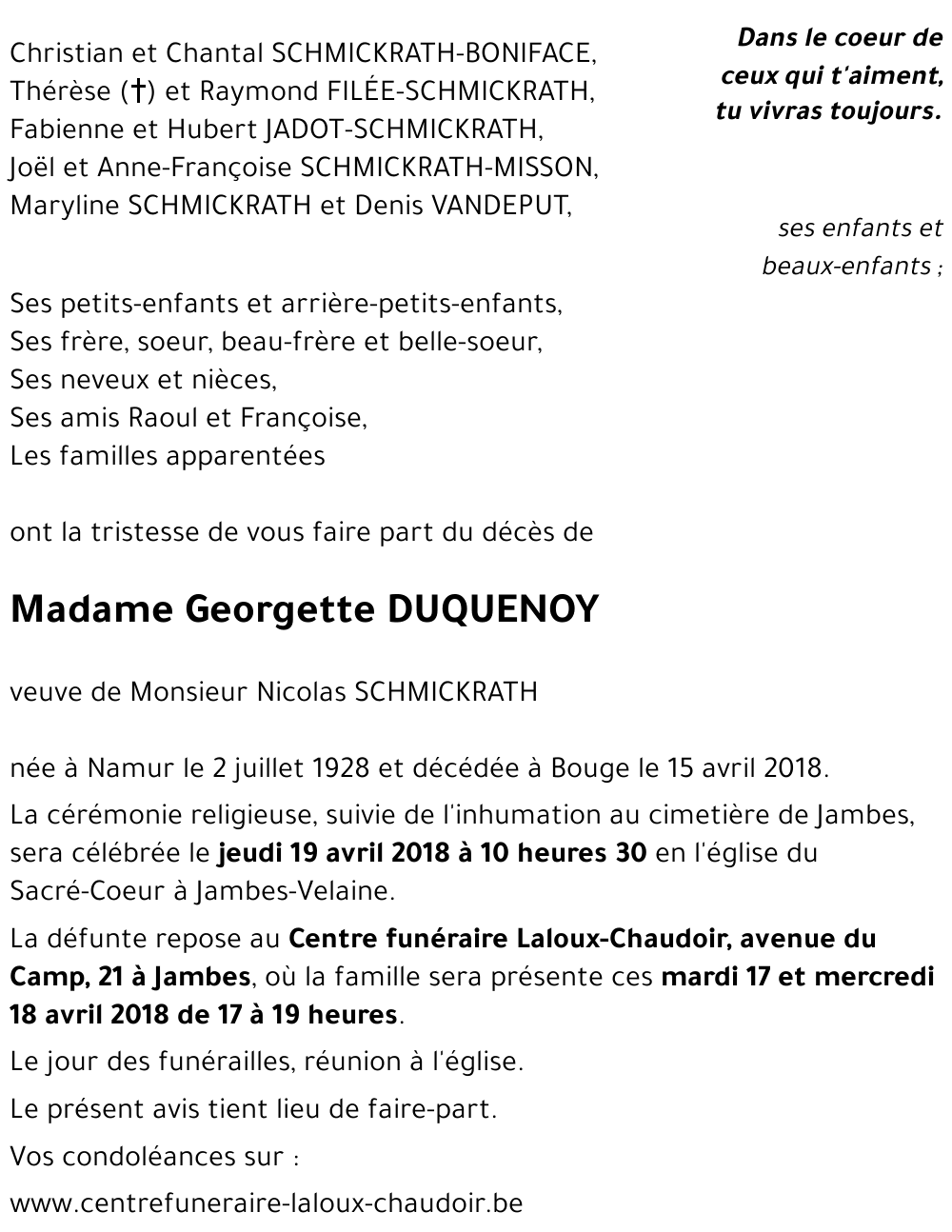 Georgette DUQUENOY