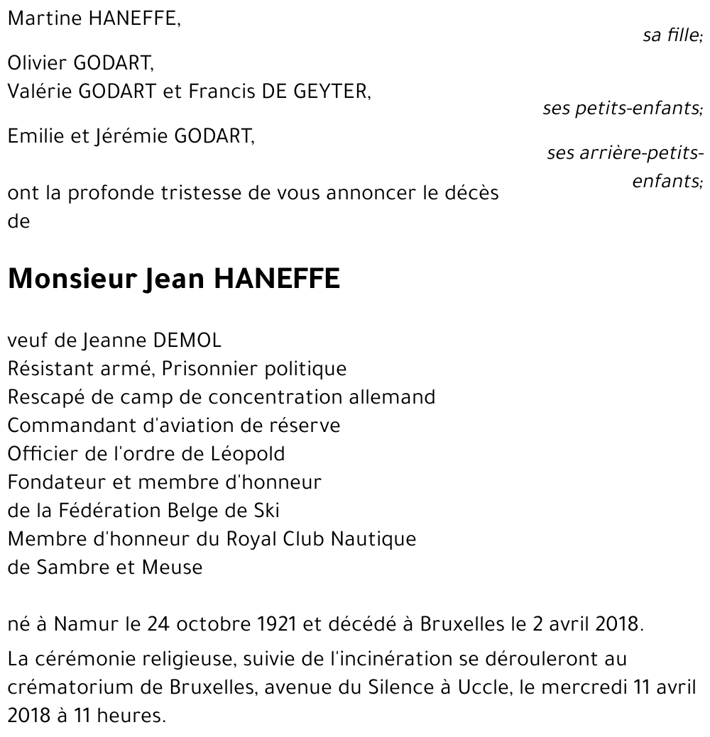 Jean HANEFFE