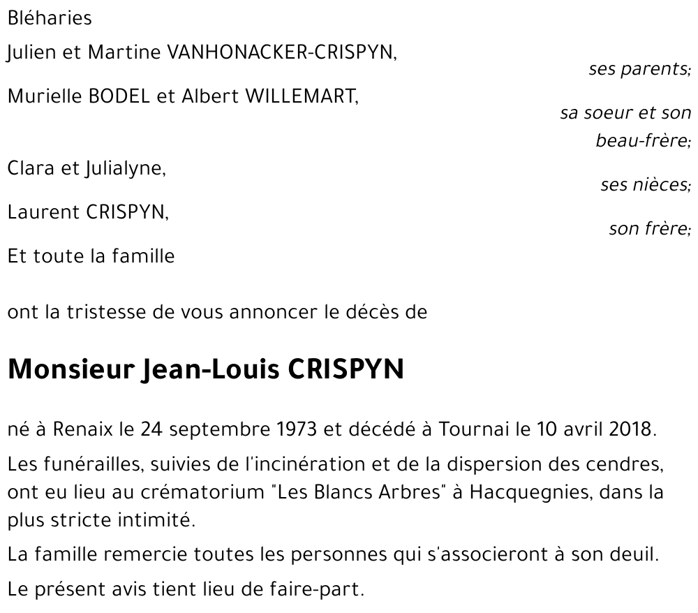 Jean-Louis CRISPYN