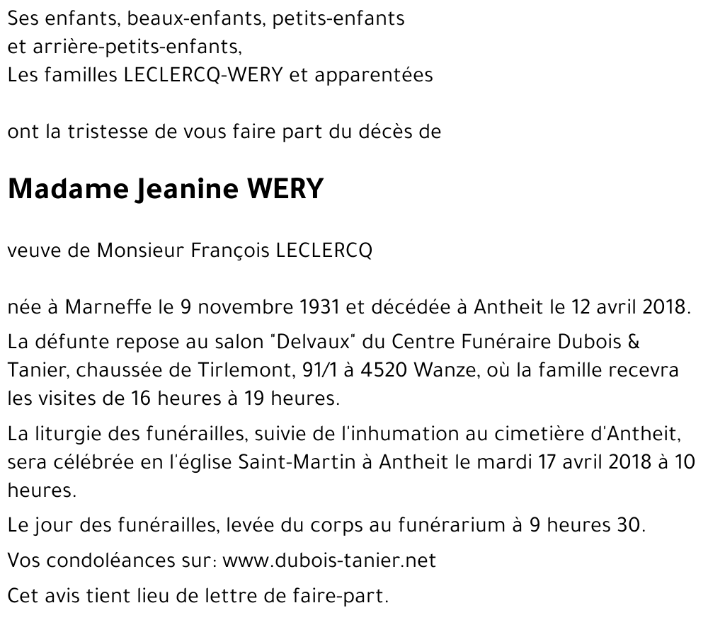 Jeanine WERY