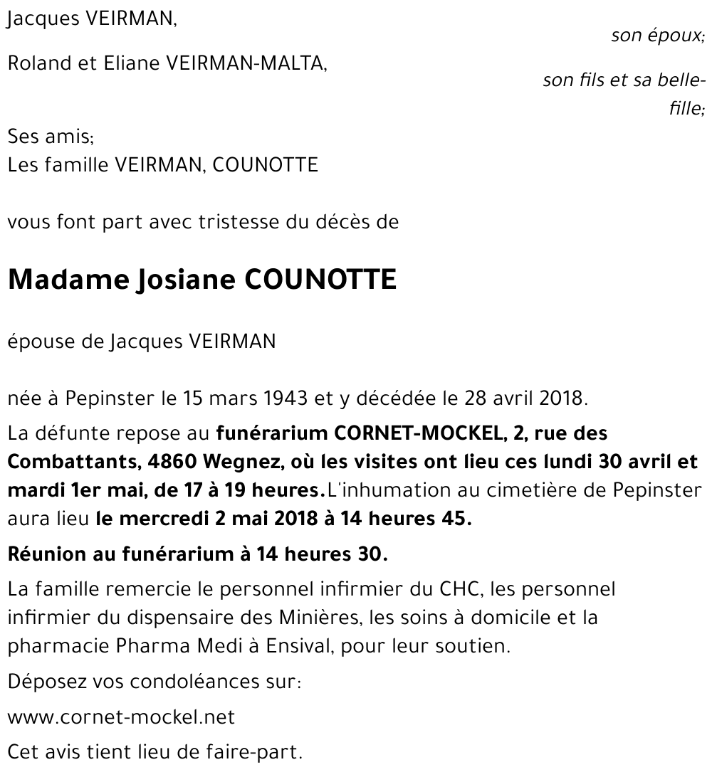 Josiane COUNOTTE