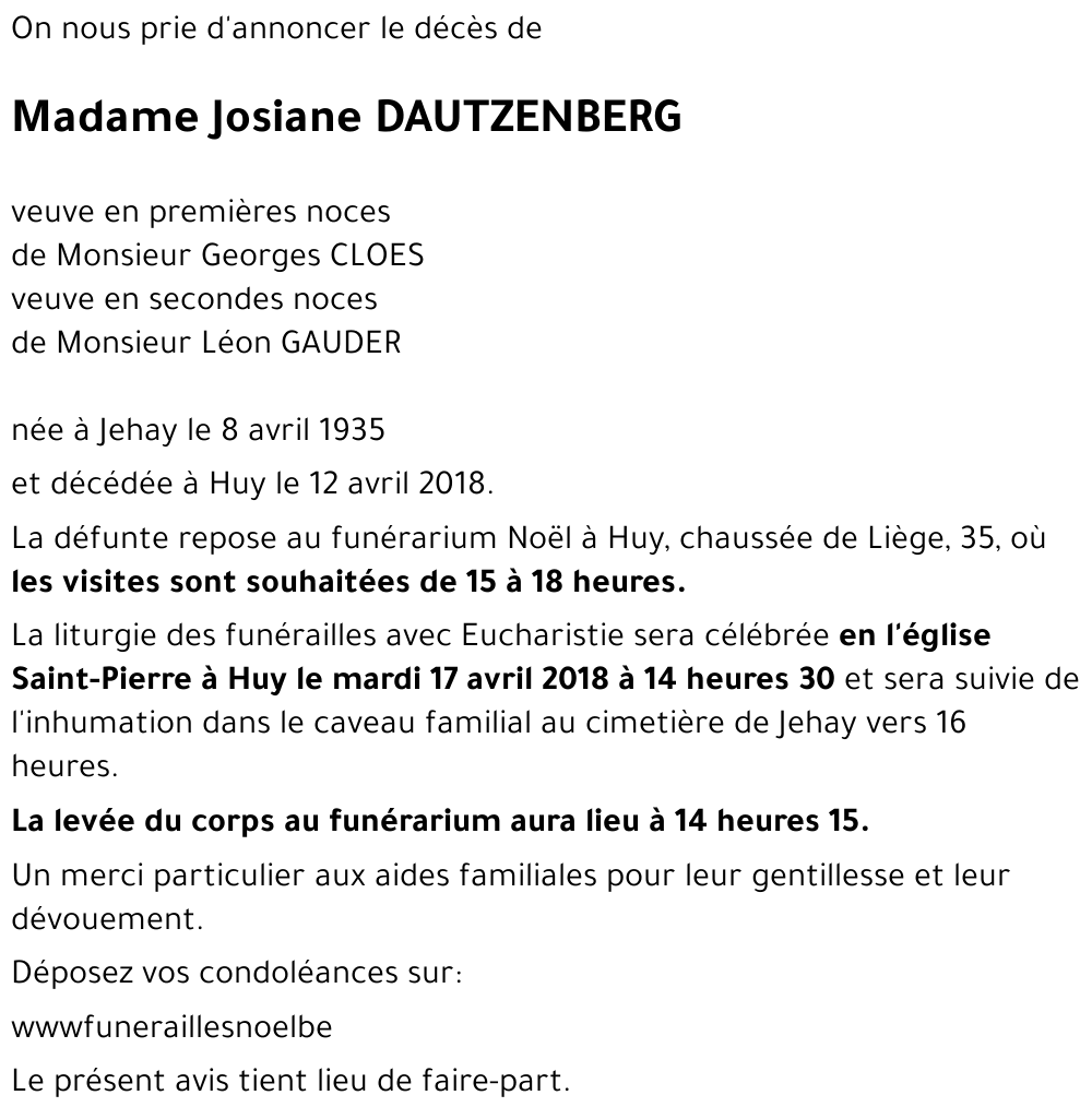 Josiane DAUTZENBERG