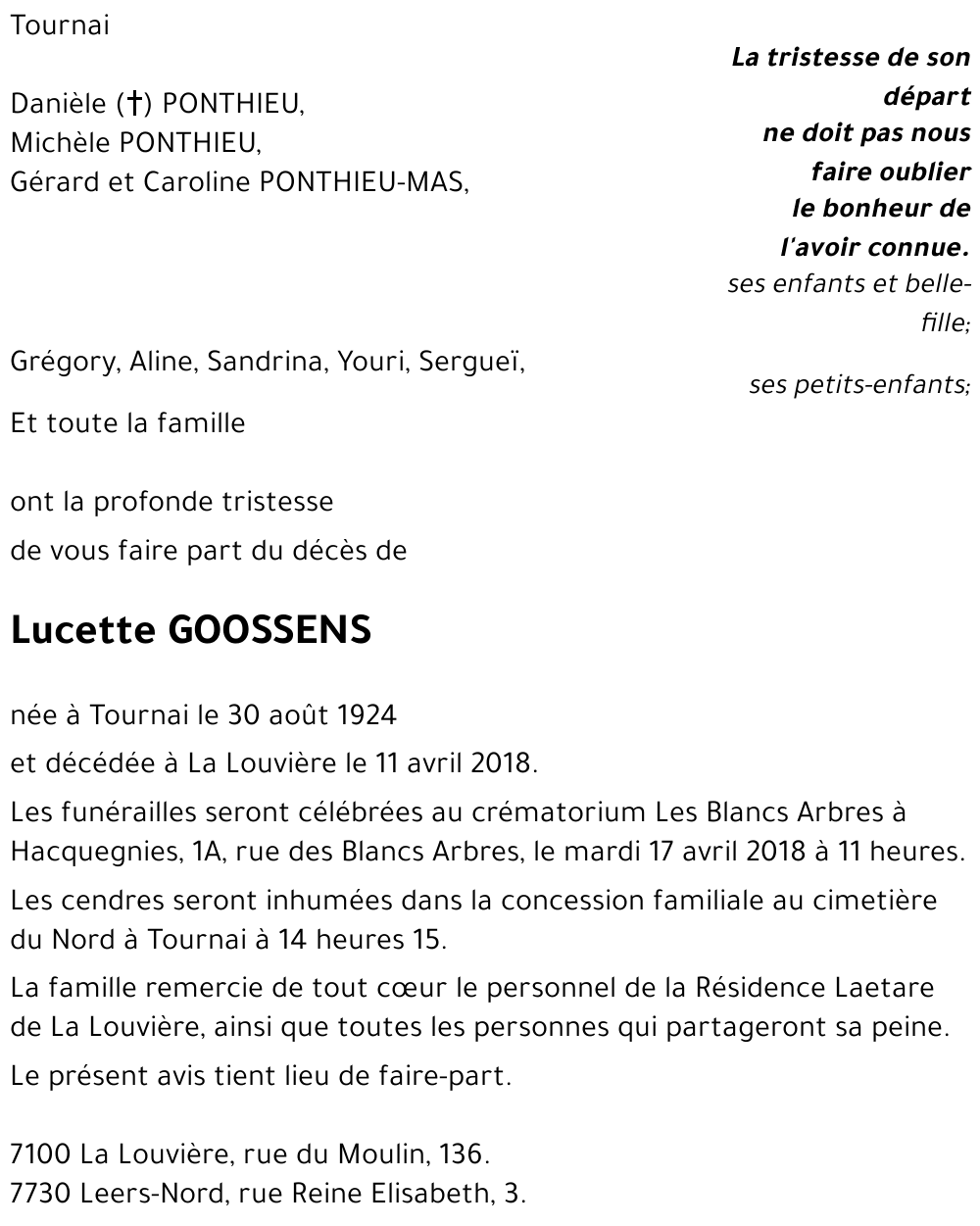 Lucette GOOSSENS