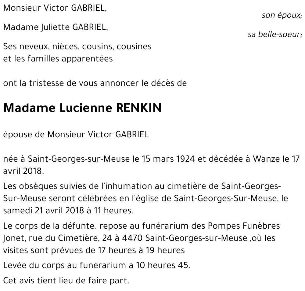 Lucienne RENKIN