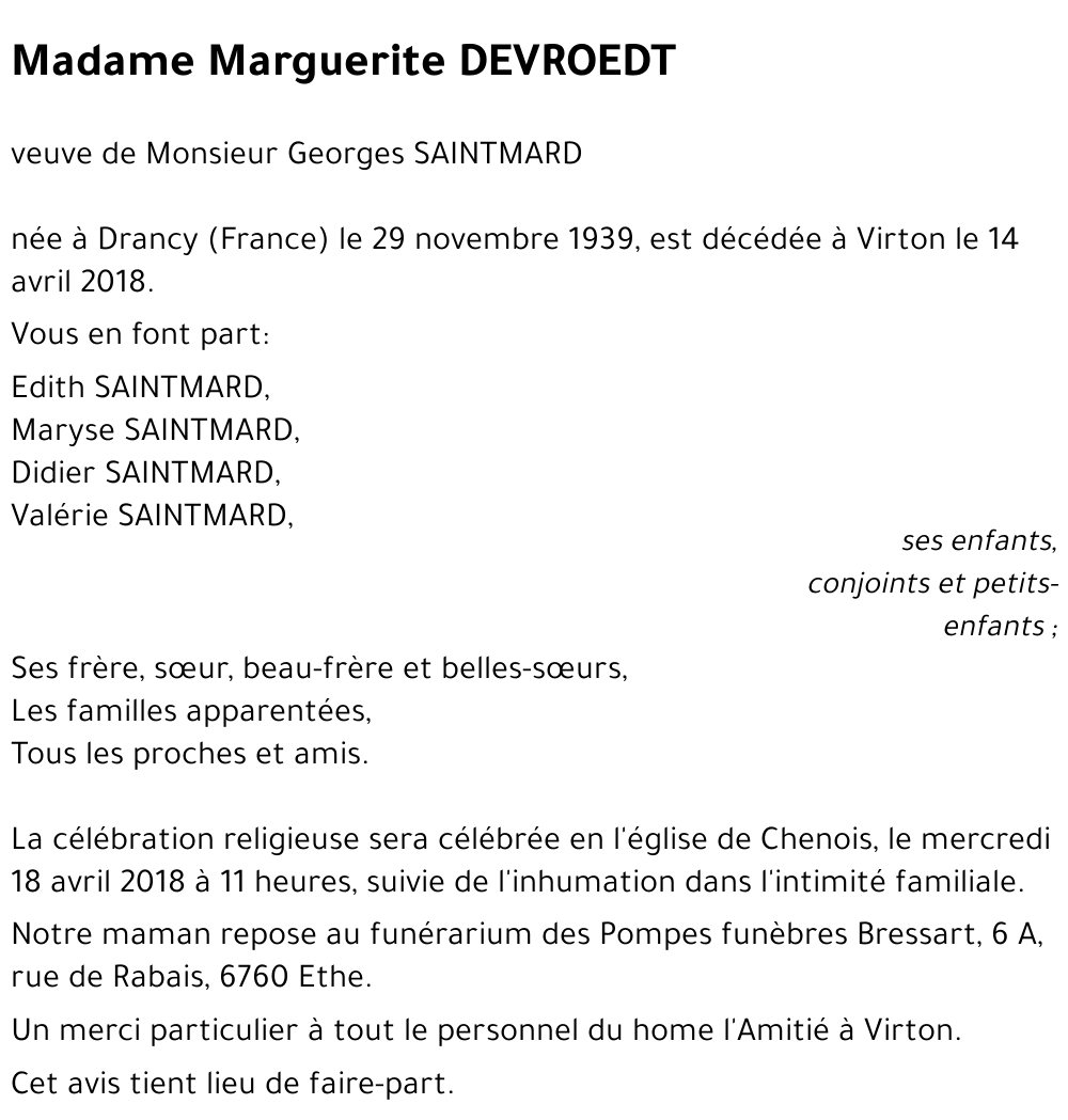 Marguerite DEVROEDT 