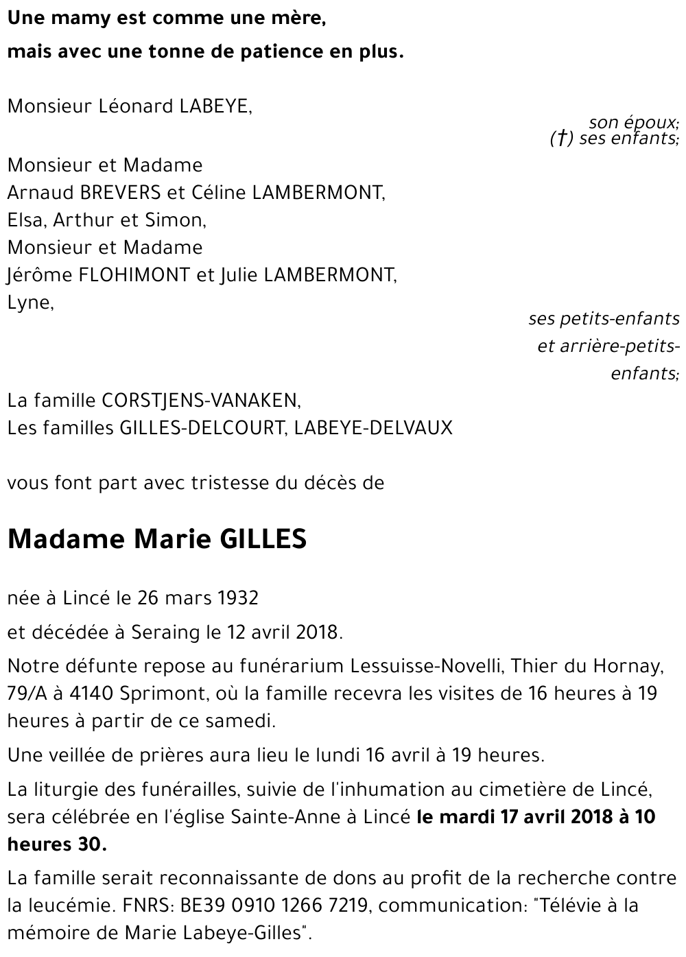 Marie GILLES