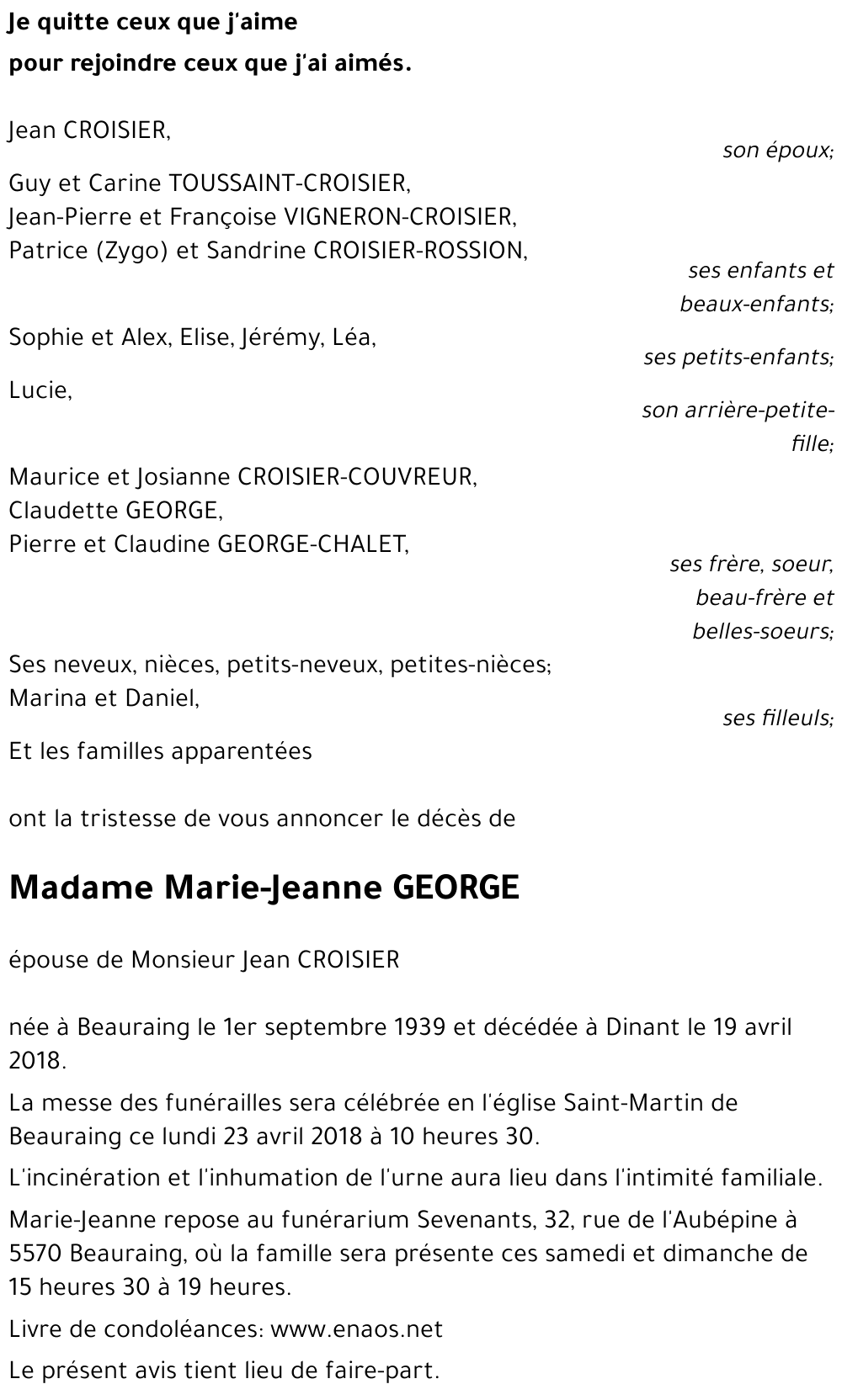 Marie-Jeanne GEORGE