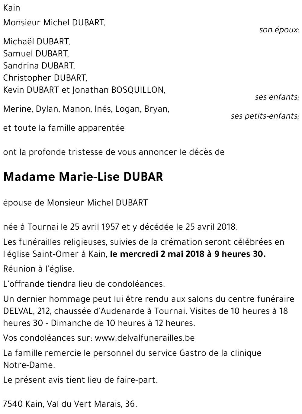 Marie-Lise DUBAR