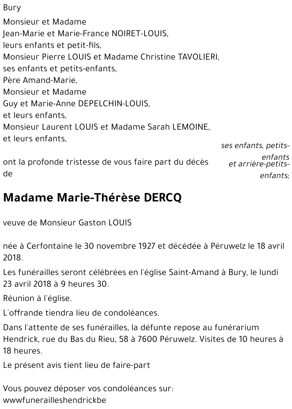 Marie-Thérèse DERCQ