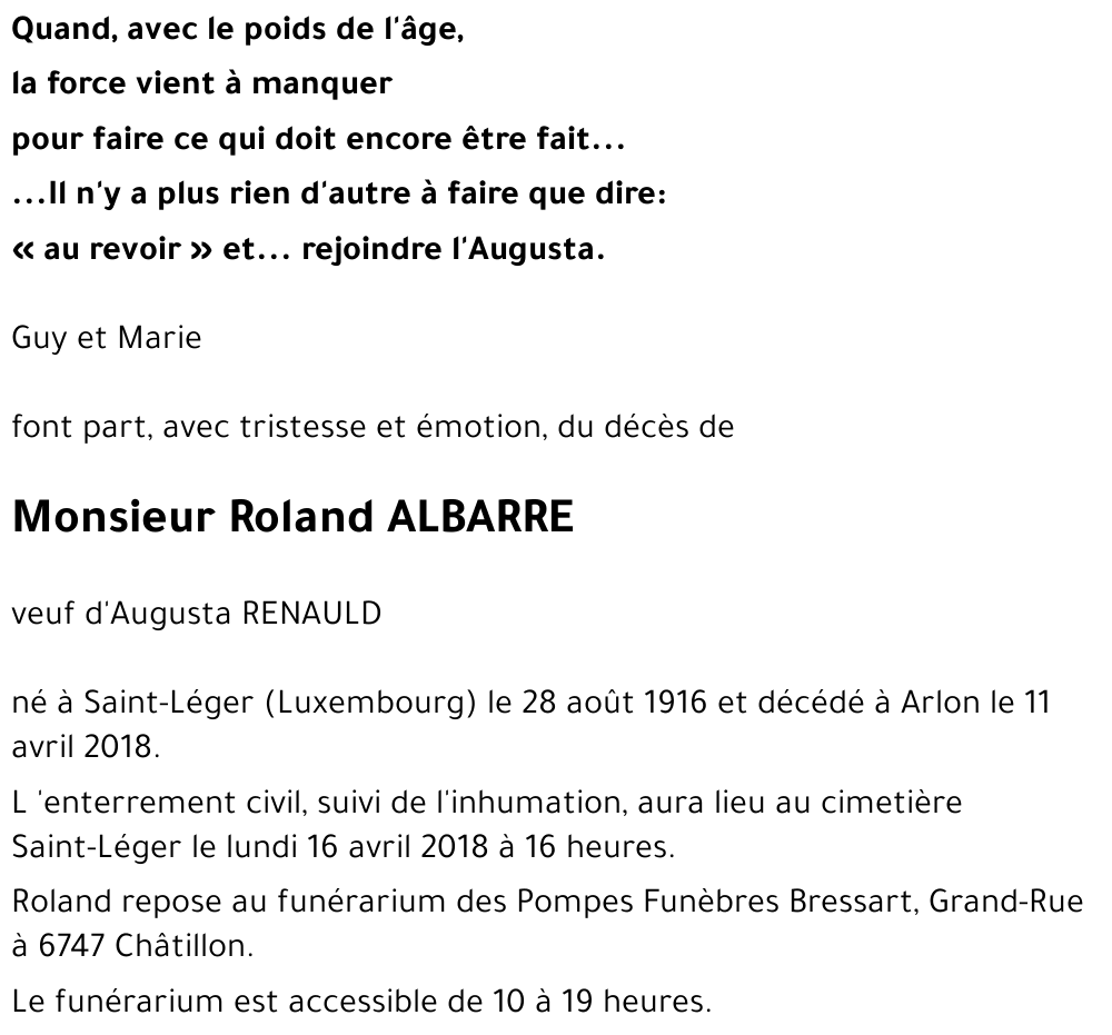 Roland ALBARRE 