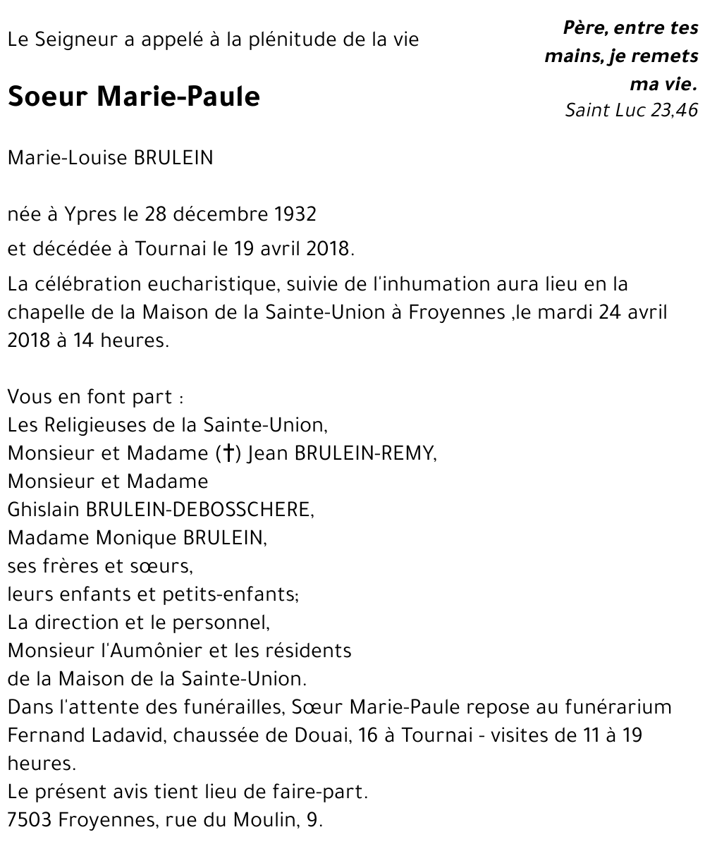 Soeur Marie-Paule