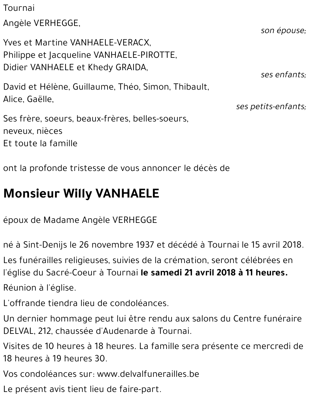 Willy VANHAELE