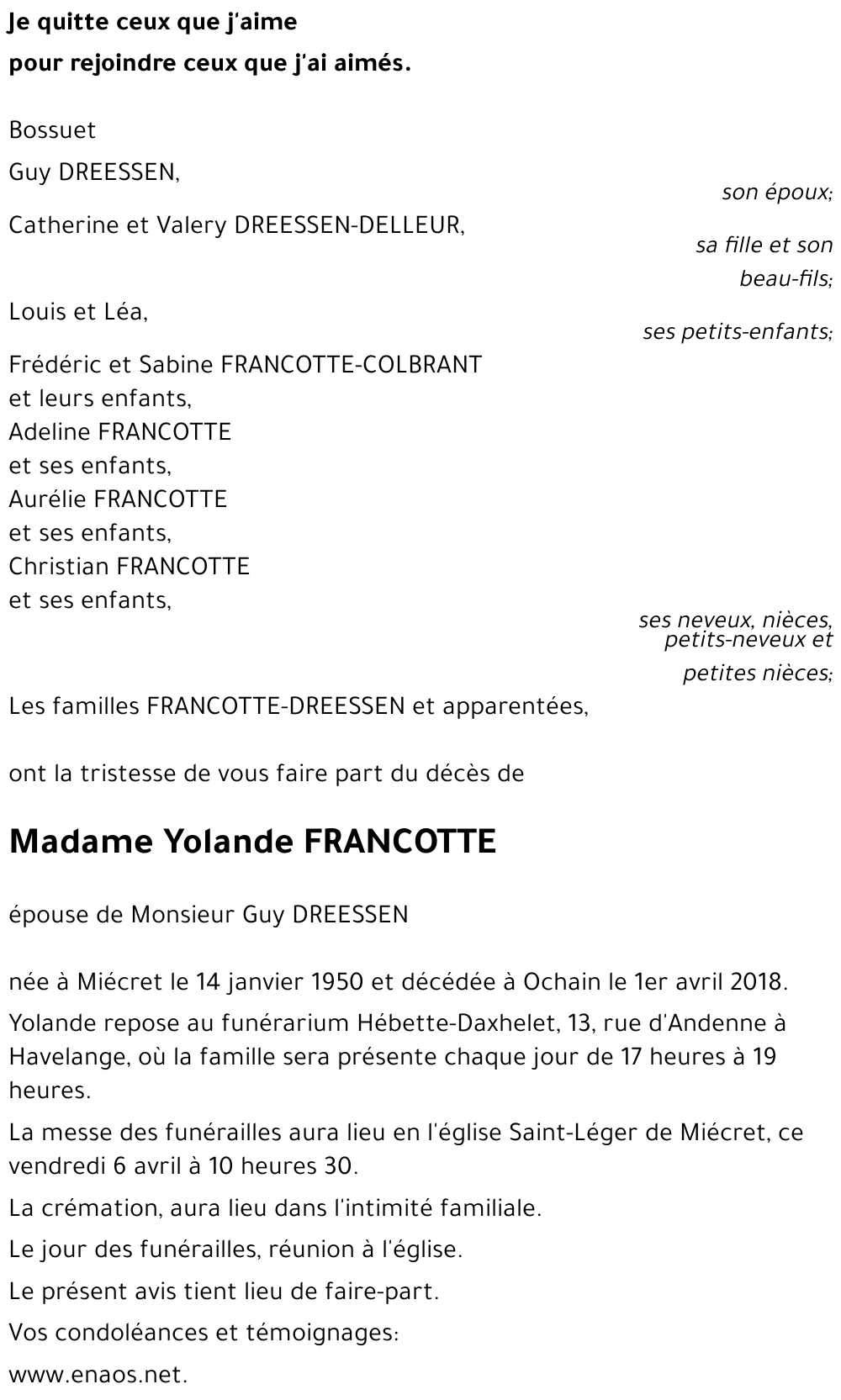 Yolande FRANCOTTE