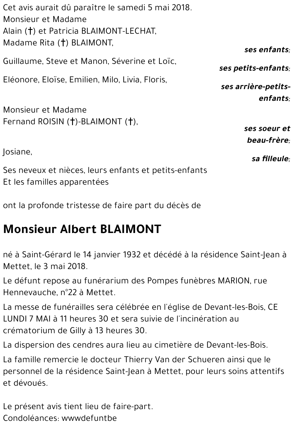 Albert BLAIMONT