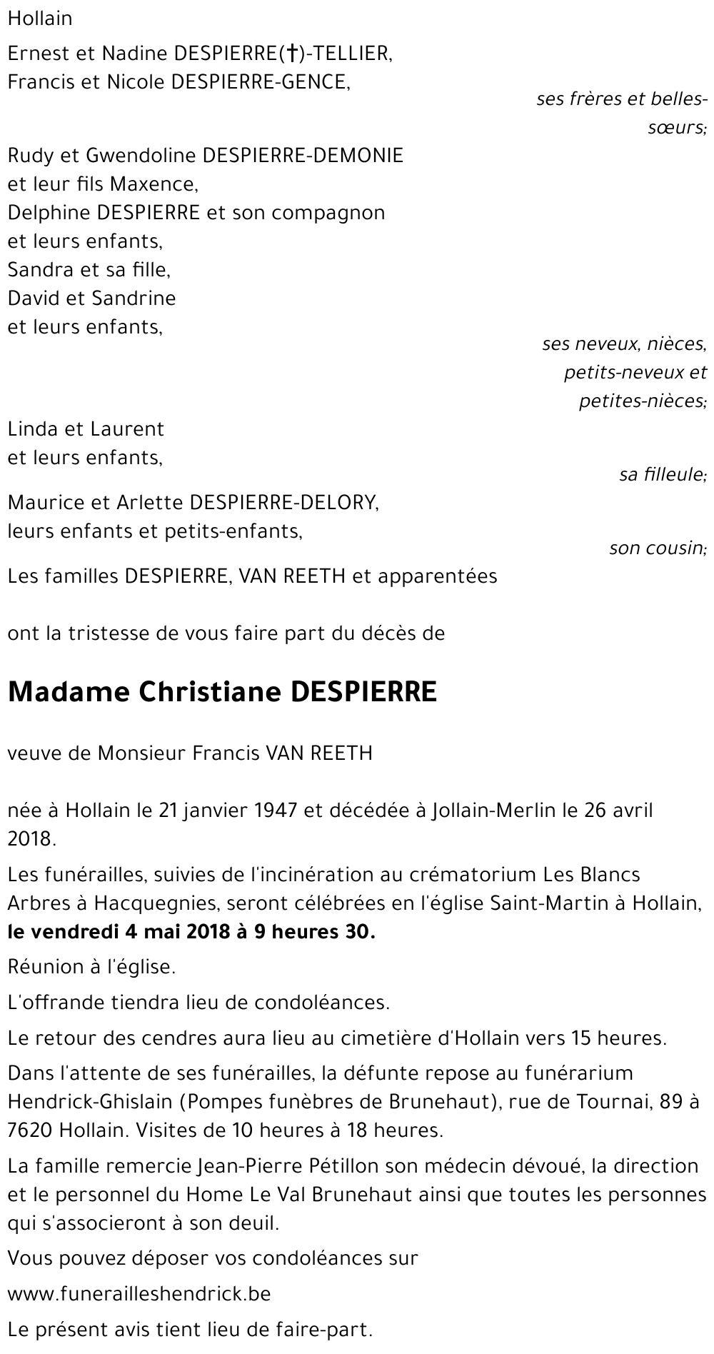 Christiane DESPIERRE