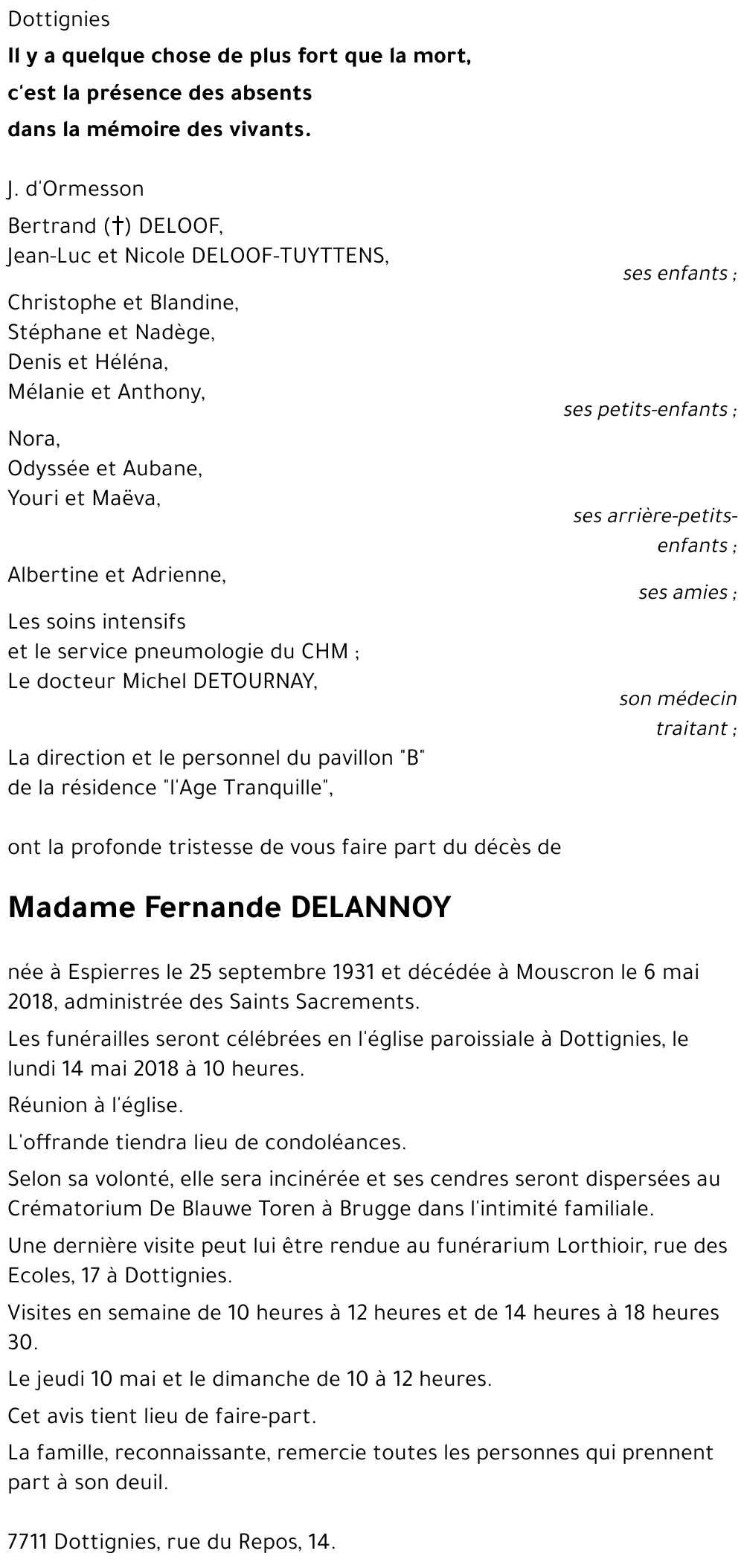 Fernande DELANNOY