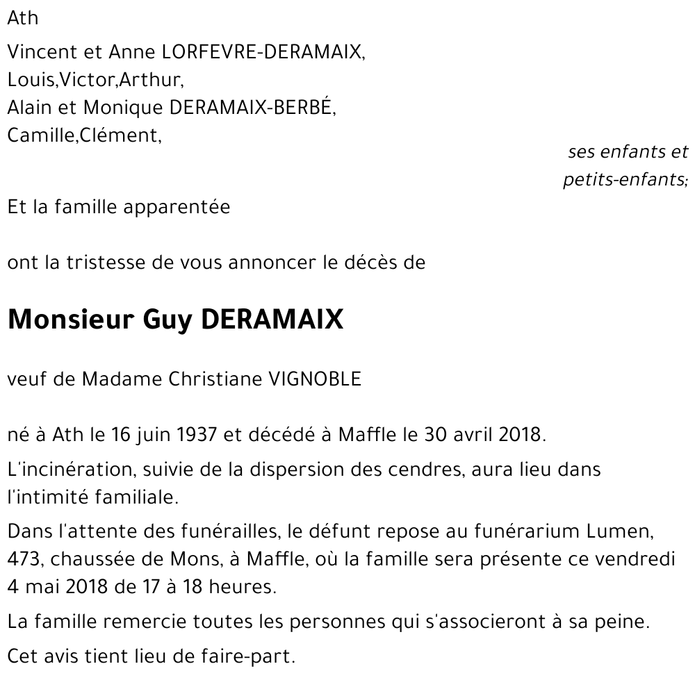 Guy DERAMAIX