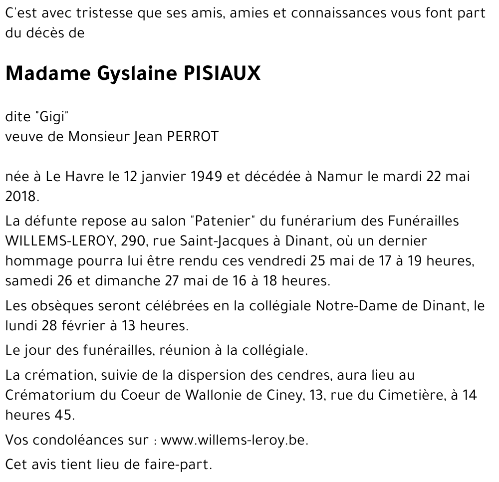 Gyslaine PISIAUX