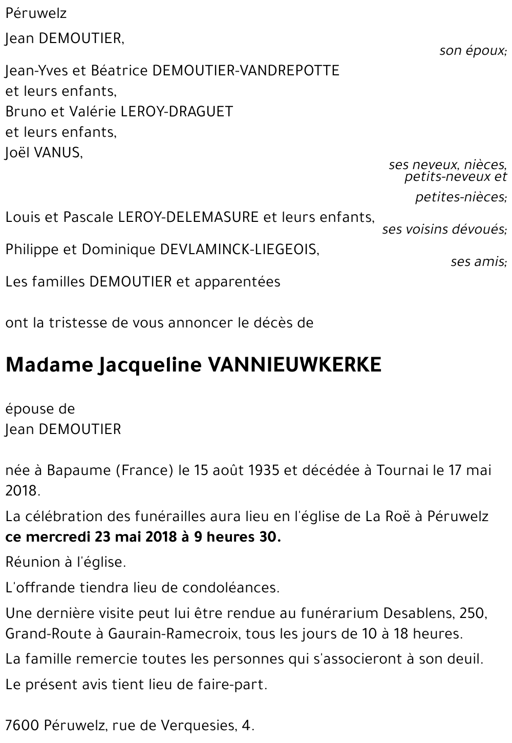 Jacqueline VANNIEUWKERKE