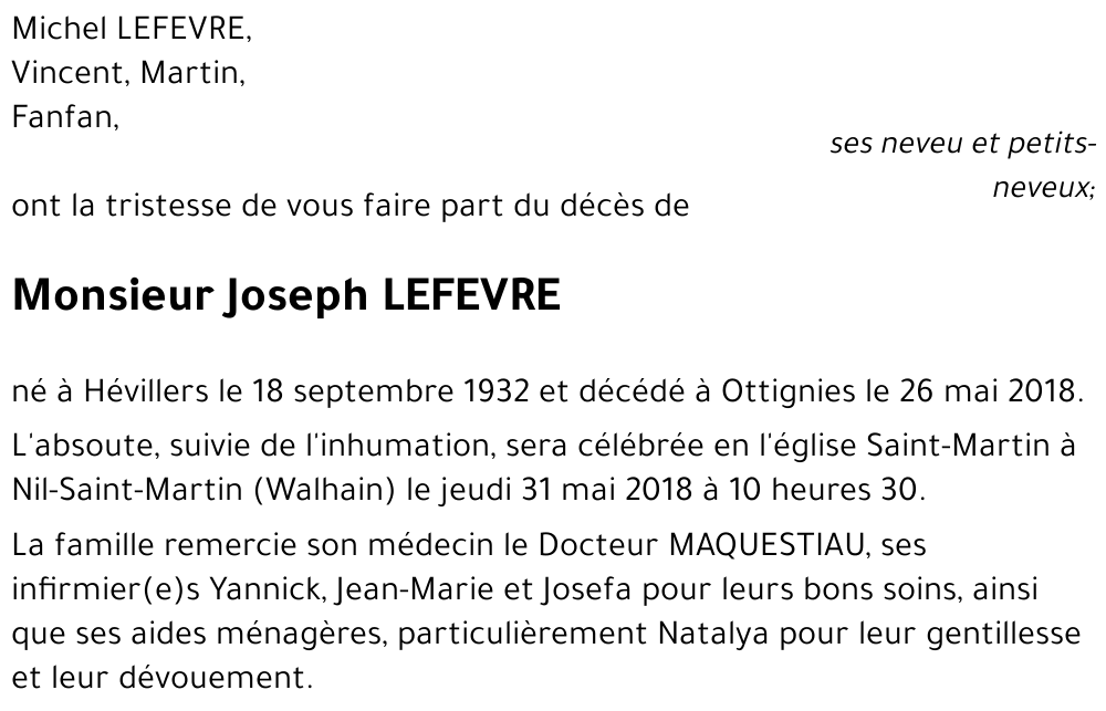 Joseph LEFEVRE